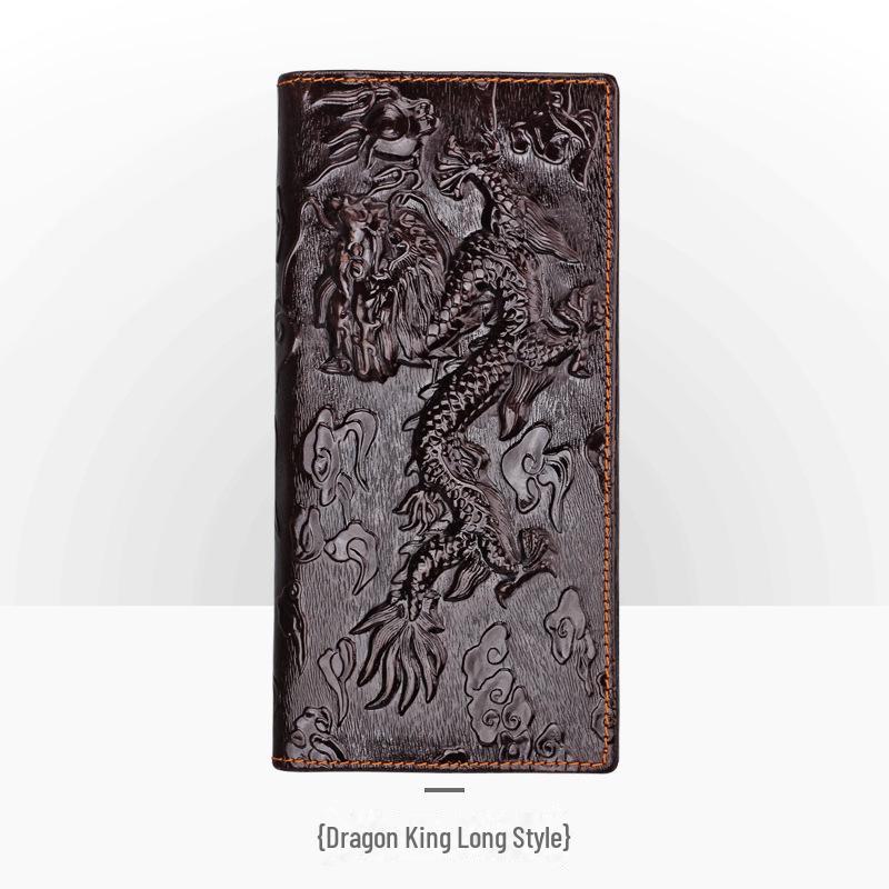 Мужской ретро-кошелек из натуральной кожи с тисненым вручную узором под крокодила, длинный, большой вместимости, с отделениями для нескольких карт.