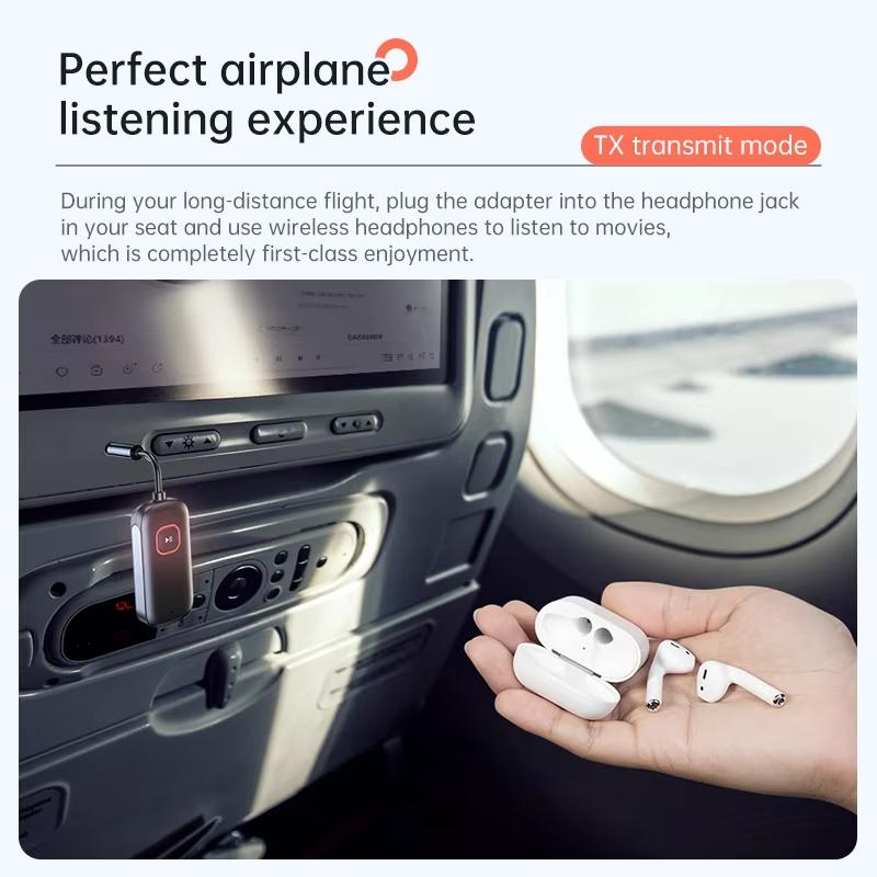 2 в 1 aptX Bluetooth аудио передатчик приемник 3.5MM AUX многоточечный Hifi стерео aptX-Adaptive/HD/LL беспроводной адаптер с микрофоном