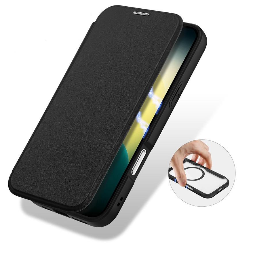 Dux Ducis Flip Case for iPhone Air, Skin X Pro, for MagSafe, Black