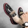 Men Casual Slip-On Leather Shoes Business Casual Patent Leather Glossy Shoes Man Streetwear Wedding Dress Luxury Shoes
