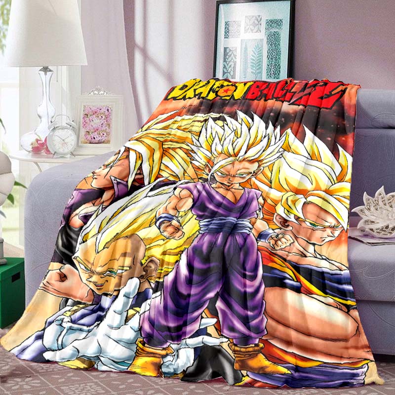 Dragon Ball Print Blanket Warm Comfortable Flannel Blanket Suitable for Bedrooms, Sofas, Beds, Chairs, Picnics, Travel
