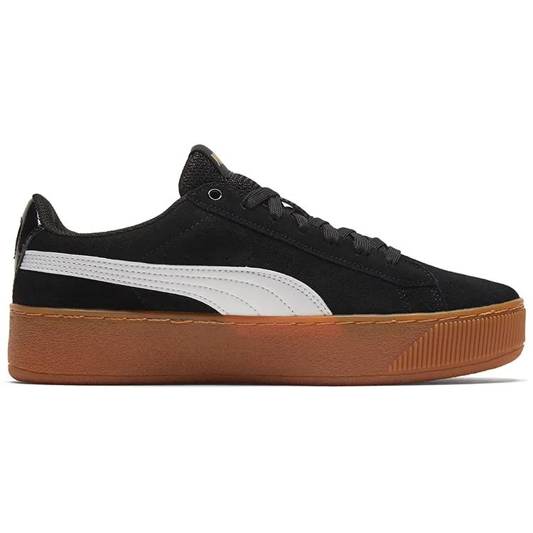 Puma Womens Vikky Platform 'Black Gum' (women's sizes) Black / White Skate Shoes 363287 10