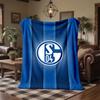 Schalke 04 Theme Fleece Blanket Cozy Soft Plush Blanket For Bedroom Couch Travel