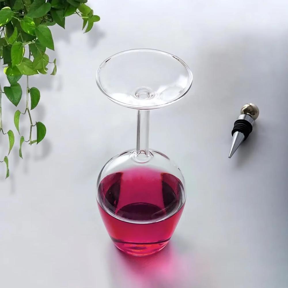 400ML Upside Down Goblet Long Stem Wineglass Bar Tool Inverted Wine Cup Cocktails