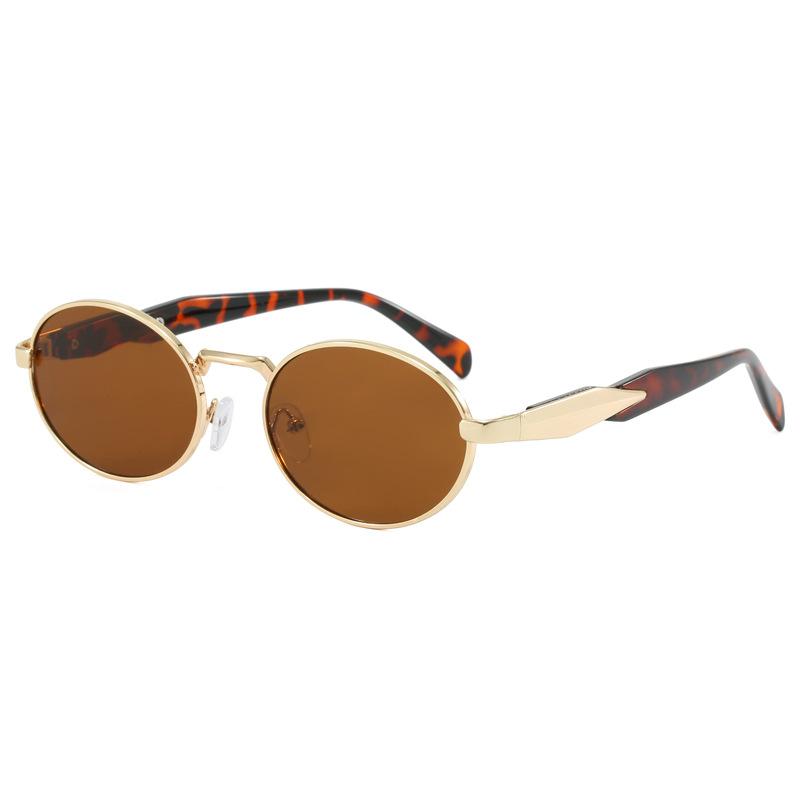 Солнцезащитные очки в большой оправе из овального металла с надписью «Personality» для женщин в стиле ретро