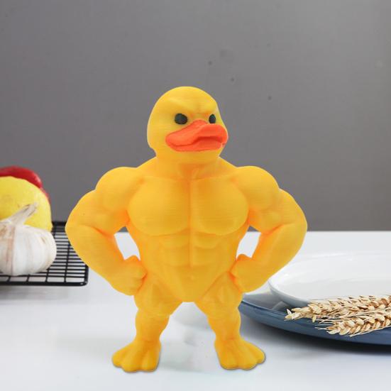 Мышца Утка Фигурка Мультяшная Утка Статуя Скульптура Животного Дом Офис