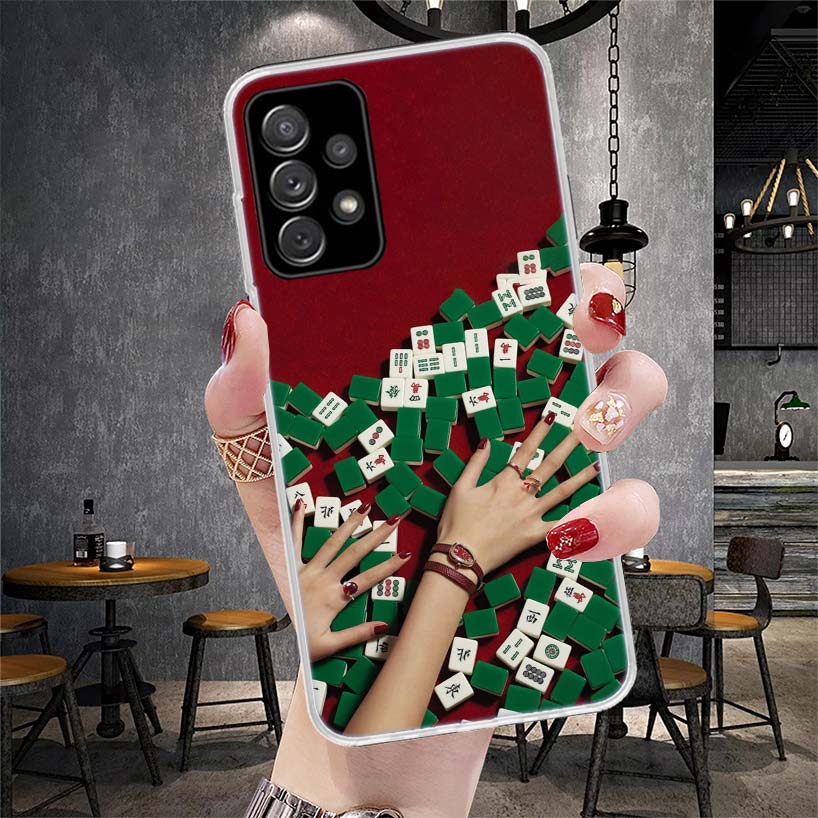 Creative Mahjong Phone Case For Samsung Galaxy A12 A22 A32 A52 A72 A02S A51 A50S A71 A70 A31 A20S Note 20 Ultra S10 A10S Galaxy