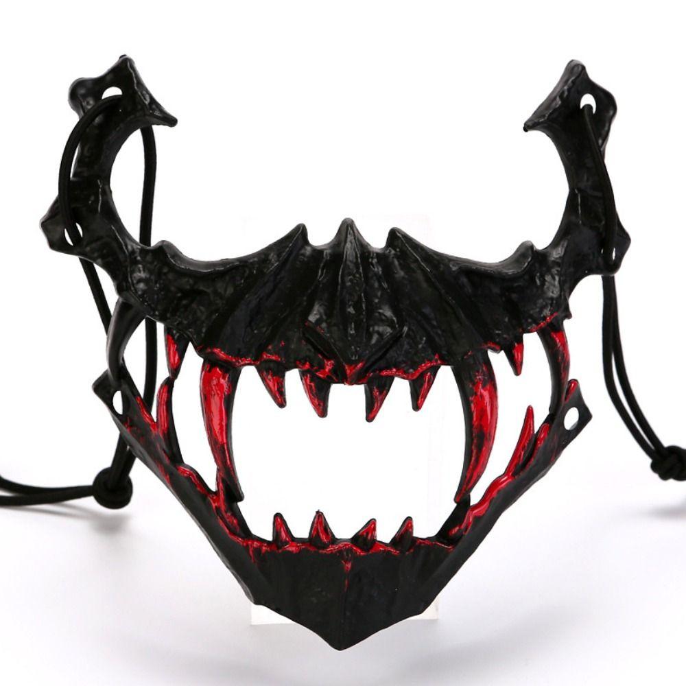 Resin Long Teeth Mask Half Mask Bloody Skull Mask Nightclub Cosplay
