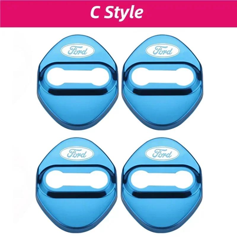 snpwz4 4Pcs Car Door Lock Logo Cover Decals for Ford Fiesta Focus Kuga Explorer Mondeo S-MAX Edge Taurus Territory Escort Escape