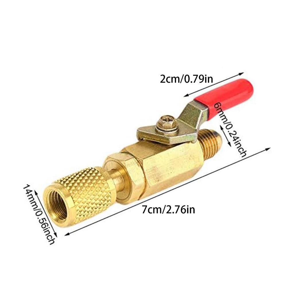 Pack of 3 Air Conditioning Refrigerant Ball Valve Kits Shut-off Valves Brass Material Repair Part for Multifuntion Use