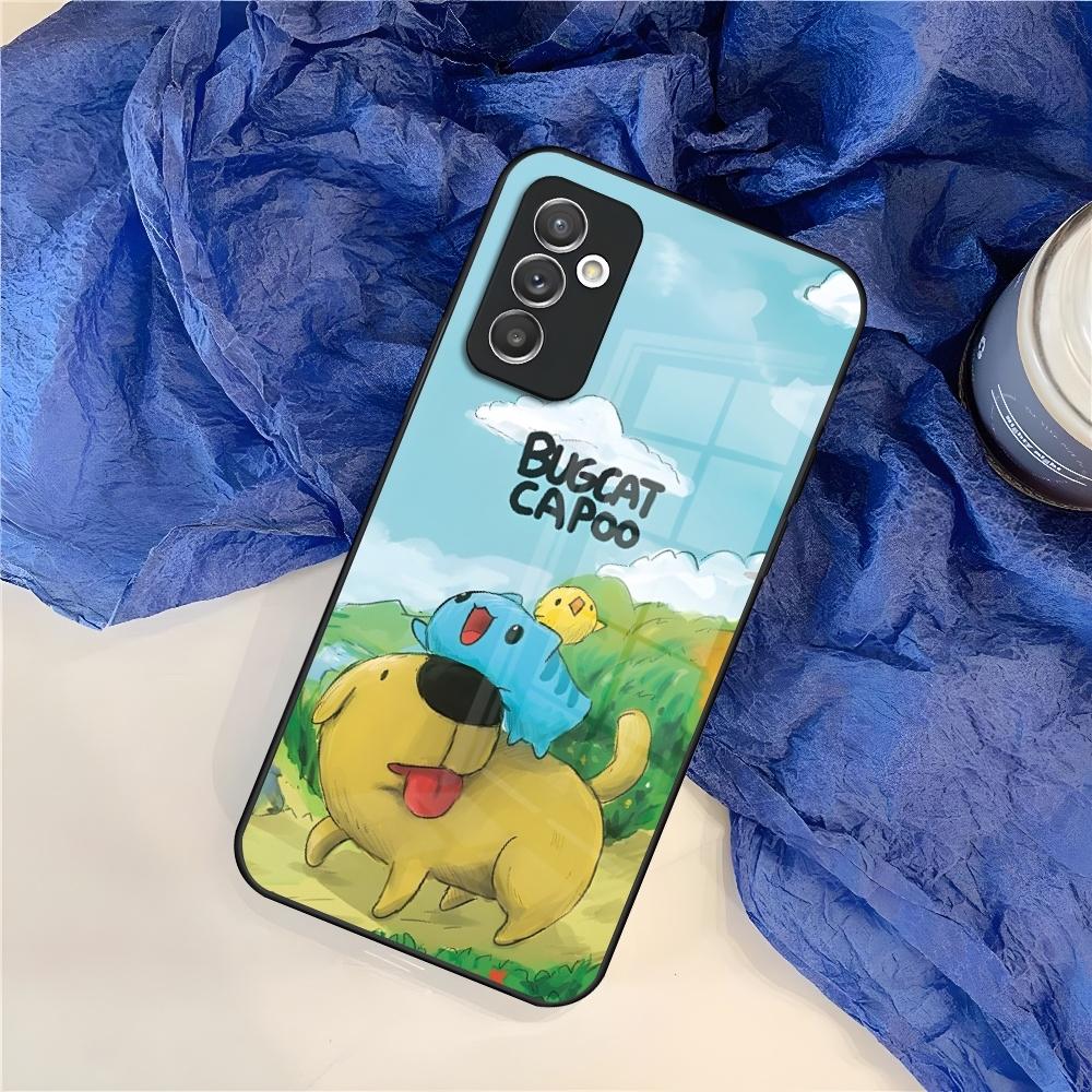 Cartoon Cute Bugcat Capoo Phone Case for Samsung Galaxy S25 S24 S30 S21 S23 S20 S22 Fe Note 20 Pro Ultra Plus glass Cover