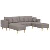 3 Piece Sofa with Cushions Taupe Fabric
