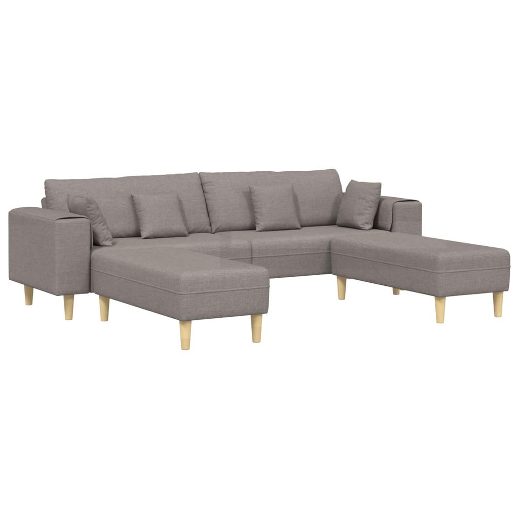 3 Piece Sofa with Cushions Taupe Fabric