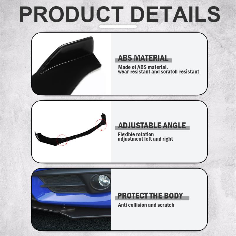 5pcs Upgraded Front Bumper Shovel with Stepped Design High-Quality ABS Material Car Accsesories Accessory
