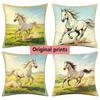 Vintage Running Horse Print Decorative Throw Pillow Covers Pattern Cushion Cover Suitable For Sofa Bedroom Car Pillow Cover