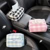 Car Tissue Box  Plaid Car Paper Box for Car Hanging High-end Hanging Bag Creative Cute Paper Car Tissue Box