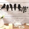 Metal Bird Silhouette Wall Decoration Leaf Branch Iron Craft Living Room Bathroom Wall Art Black Bird Sculpture Hanging Decor Home Garden Supplies