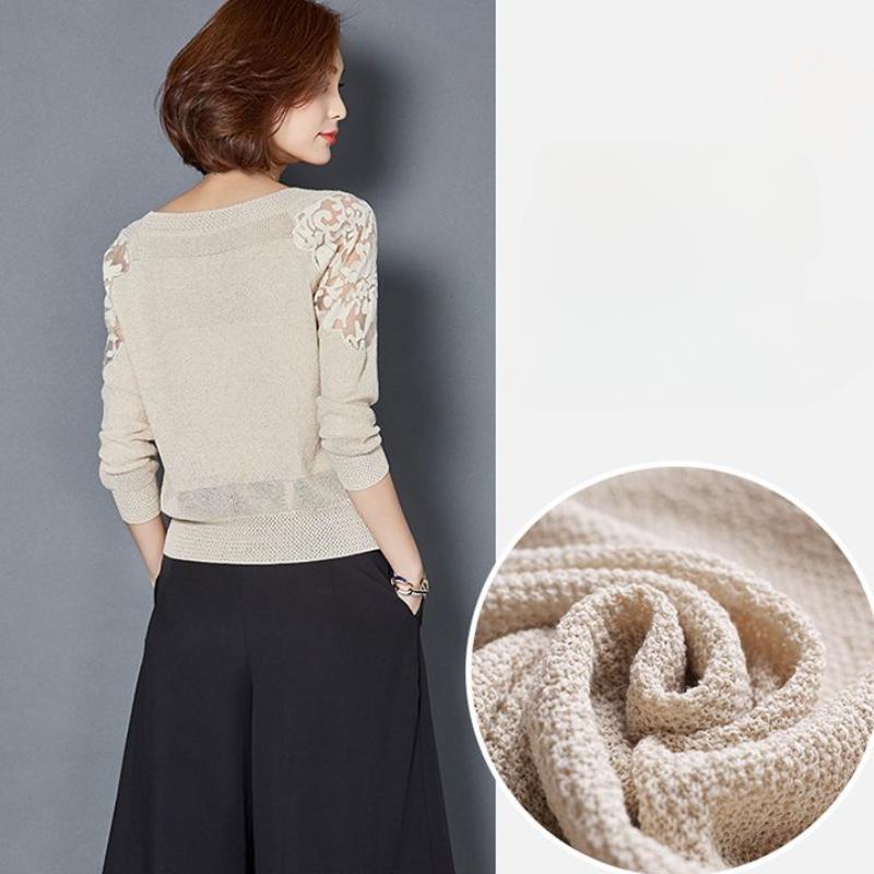 Вязаный свитер Ice Silk, женский, весна-лето, корейская версия, короткий стиль, пуловер, свитер с ажурным дном, универсальный тонкий верх