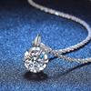 D цвет 1/2CT стеклянный сверкающий кулон из муассанита круглой огранки для женщин, пройден тест, выращенный в лаборатории бриллиант, элегантное серебро 925 пробы