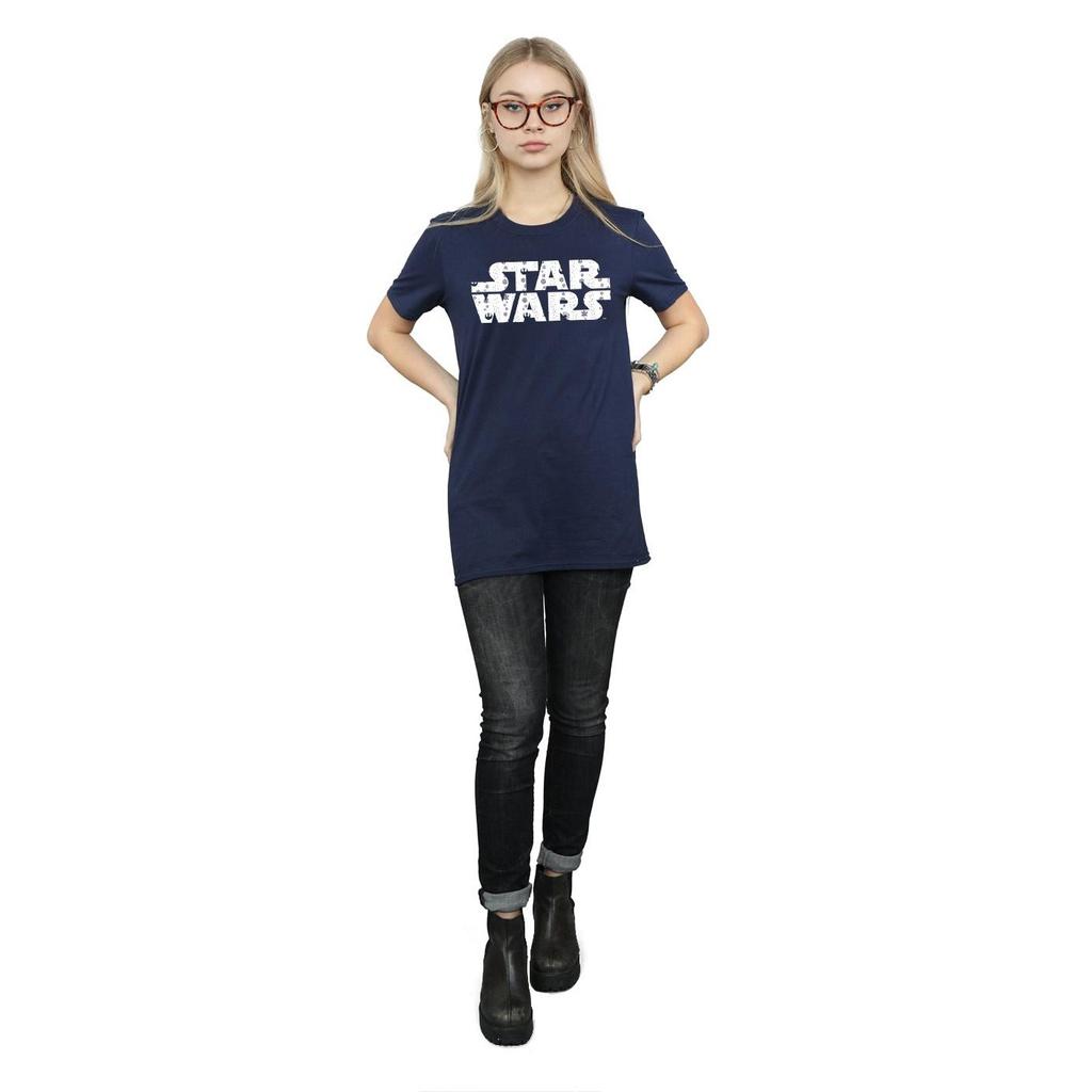 Star Wars Womens/Ladies Christmas Logo Cotton Boyfriend T-Shirt