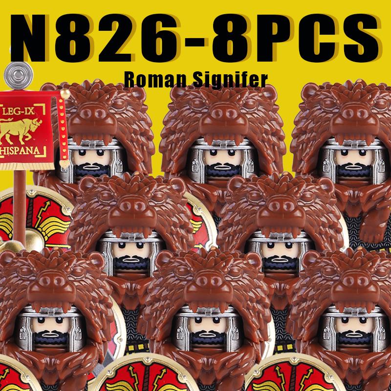 Средневековые Военные Рим Рыцари Строительные Блоки Замок Армия Воин Солдат Фигурки Арбалетчик Щит Меч Легион Блоки Игрушки