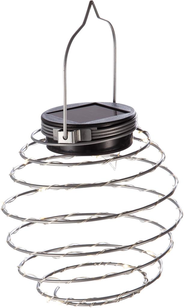 Lot de 2 suspensions spirale solaire - GALIX - G2619 - Hauteur 18,2 cm - Diametre 12 cm - 16 Micro LED - Multicolore - 3 Lumens