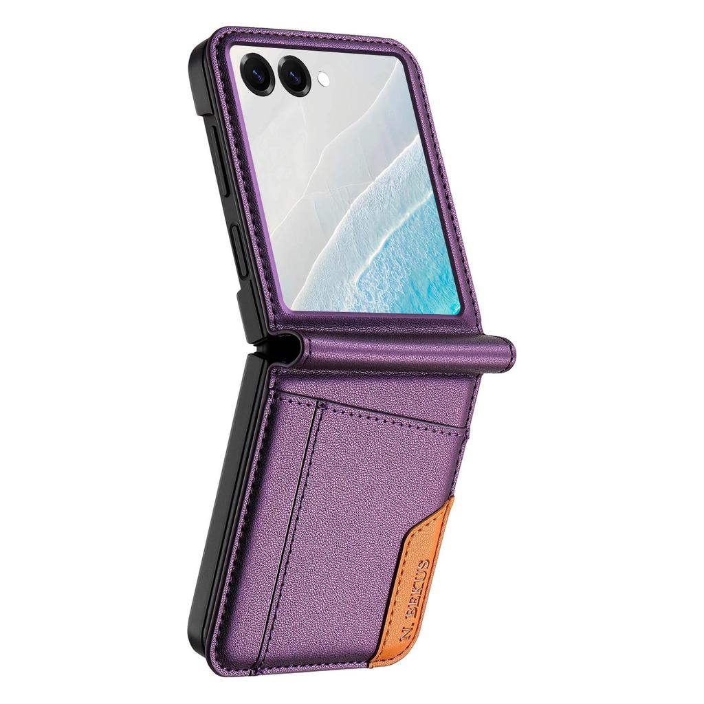 Цветной чехол-кошелек с отделениями для карт для Samsung Galaxy Z Flip 3-7