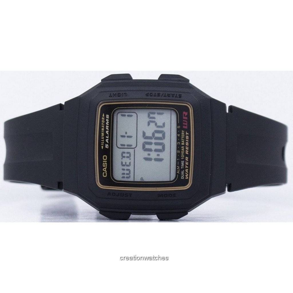 Casio Digital 5 Alarms Dual Time Illuminator F-201WA-9ADF F201WA-9ADF Мужские часы