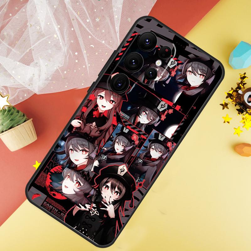Чехол для телефона Genshin Impact Чжун Ли Ху Тао Для Samsung Galaxy S26 S25 Ultra S23 S21 S20 S22 S24 FE S10 Plus Чехол Coque