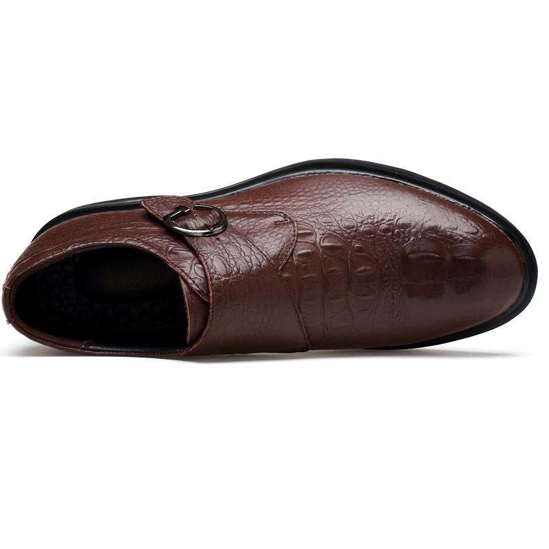 Мужские деловые туфли Monk Strap Slip on из натуральной кожи, повседневные туфли ручной работы для мужчин с пряжкой, большой размер 49