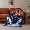 Oilers Skyline Winter Scene print blanket soft and cozy perfect for the living room bed sofa or a nap,gift