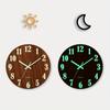 A Wooden Wall Clock, Featuring Wooden Round Wall Clock, Luminous Wall Clock, Silent Wall Clock, Suitable for Living Room,  Home,  Office Decoration