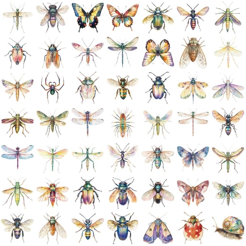 50 листов граффити наклеек наклейка для скрапбукинга наклейка на багаж наклейка насекомое акварельная наклейка для телефона ноутбука