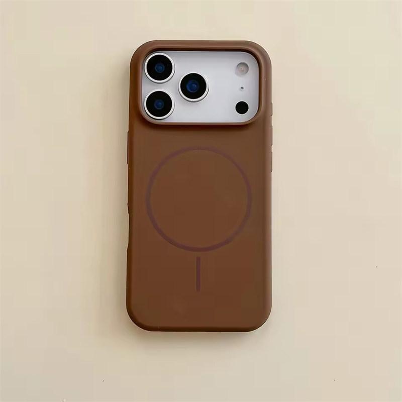 Матовый однотонный чехол из жидкого силикона для iPhone 17 Air 16 15 14 Plus 13 12 Pro Max для беспроводной зарядки Magsafe, противоударный чехол