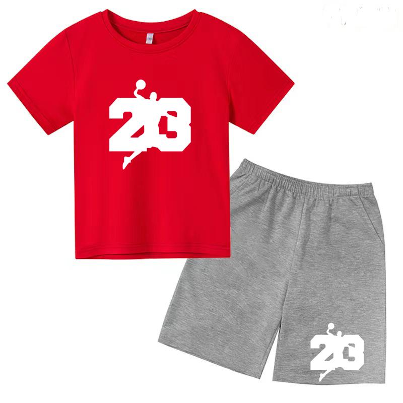 Баскетбольная футболка, тренировочная одежда, летняя детская рубашка + шорты, комплект из 2 предметов для девочек и мальчиков, спортивный повседневный очаровательный топ