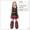 Girls School Uniform Plaid Dance Outfit Kids Preppy Style Cheerleading Costume