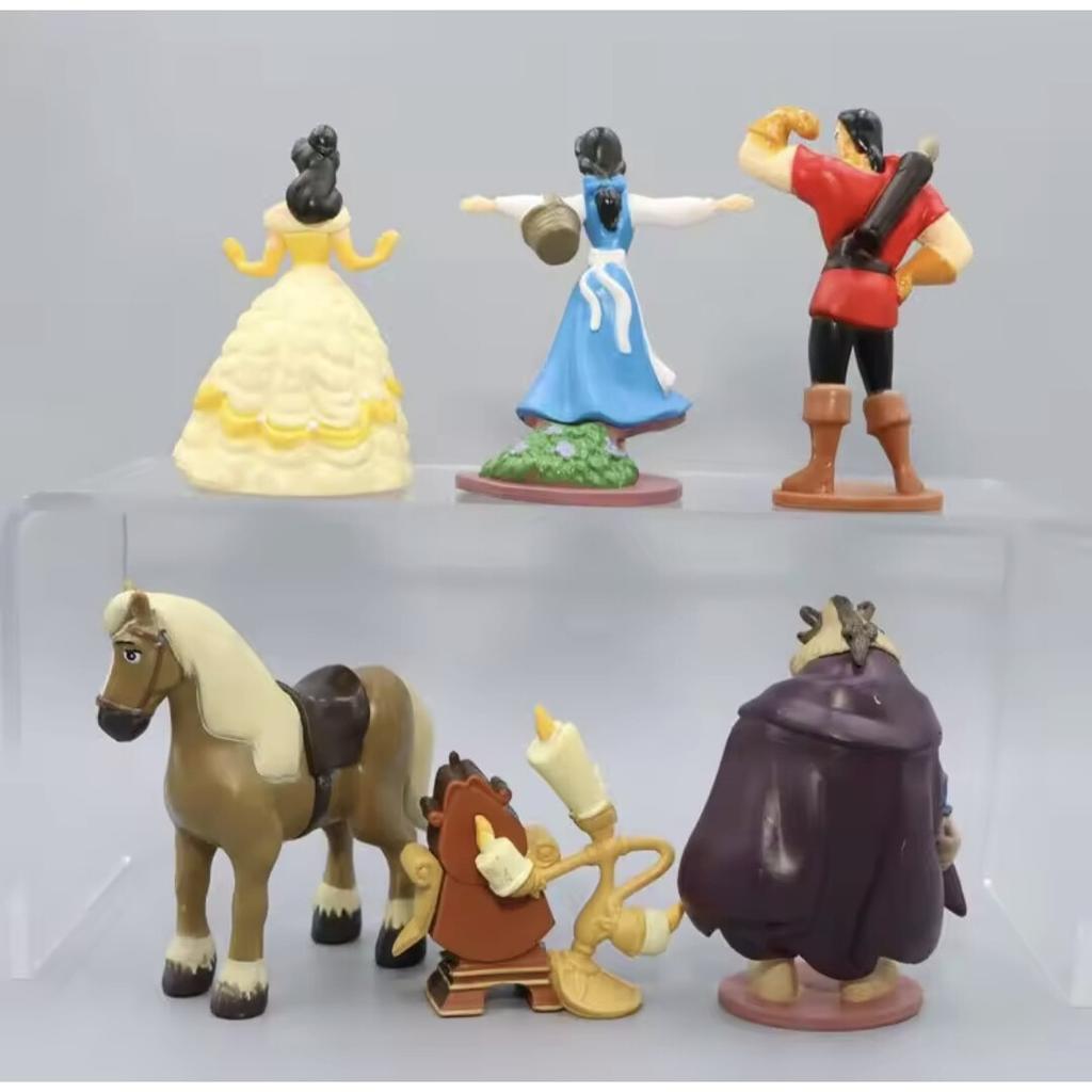  Beauty and the Beast Figurine Set of 6, 10-12 cm Resin Collectible Statues, Exquisite Gift