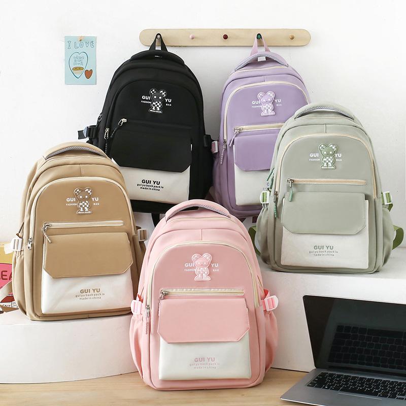 Four-piece Suit Schoolbag for Girls Elementary School Students Backpack Junior High School Students Fresh College Style Backpack