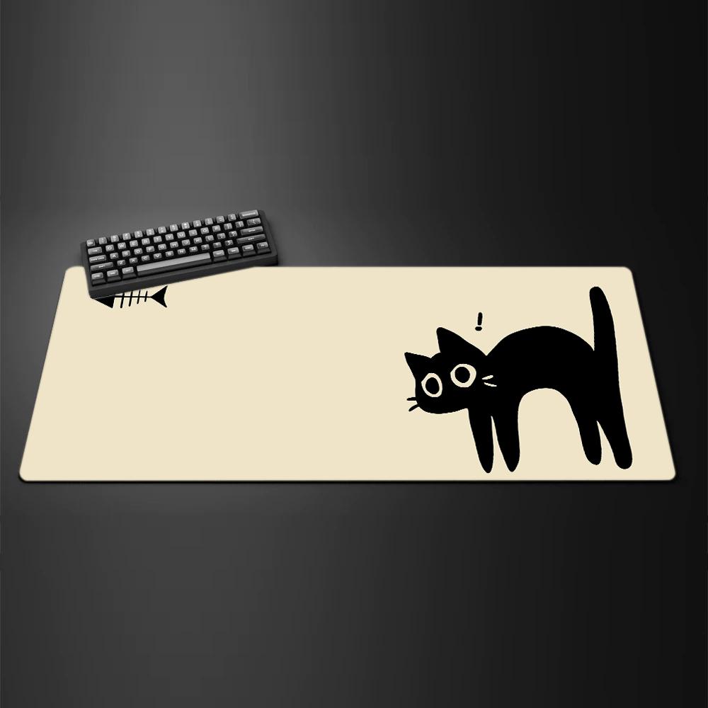Cute Cartoon Black Cat Paw Mousepadwaterproof Nonslip Minimalist Cat Print Mousepad Sweet Office Gaming Desk Decor