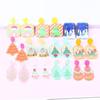 Festive Christmas Tree & Snowman Studs: Autumn/Winter Dangle Earrings