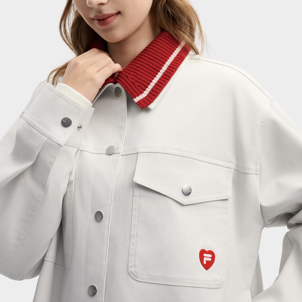 Fila CNY Готов к взлету Весенняя мода Простой Классический Ретро Повседневный Универсальный Удобный Свободный крой Куртка поло Женские куртки F11W619710FGY