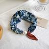 Summer New Magnetic Silk Scarf Women's Lazy Silk Scarf Necklace Fashion High Sense Neck Versatile Pearl Magnetic Silk Scarf
