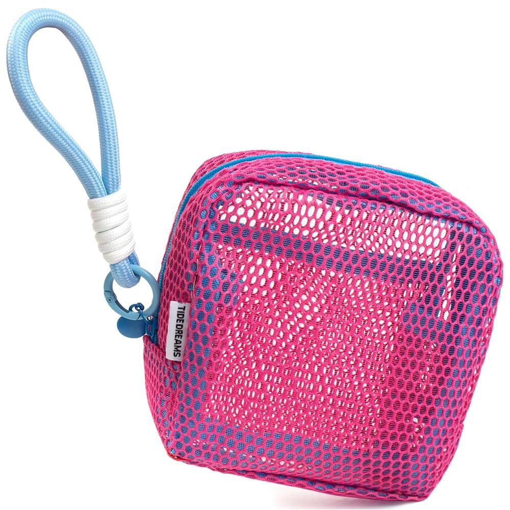 Square Mesh Cosmetic Bag, Portable Square Cosmetic Storage Bag with Zipper, Multi-purpose Sundries Storage Bag