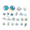 10Pcs/Lot Cute Cartoon Blue Keychains Ocean Star Pendant Charm Crafts For Necklace Bracelet DIY Jewelry Making Accessories