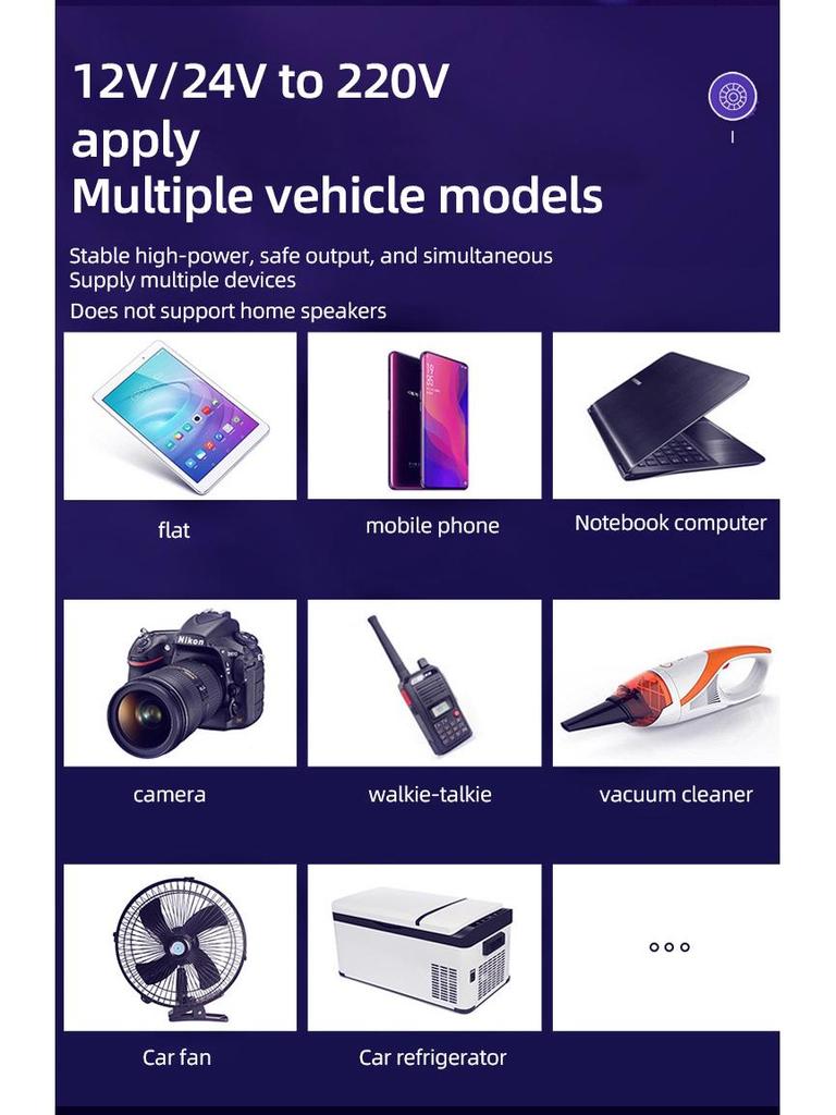 Автомобильный инвертор высокой мощности: Трансформатор для зарядного устройства грузовика 12 В/24 В в 220 В