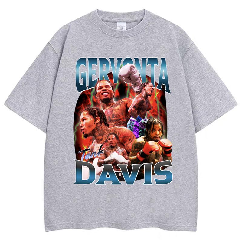 Футболка с принтом Tank Gervonta Davis в винтажном стиле Harajuku Hip Hop Свободная винтажная футболка Боксерская футболка