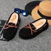 Women Winter Warm 100% Genuine Leather Flat Shoes Casual Loafers Slip On Women's Flats Plush Shoes Moccasins Lady 2024