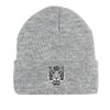 White Tiger Print Knit Cap Beanie, Animal Man Cap Autumn Fit Solid Gorro Knit Hat Beanie