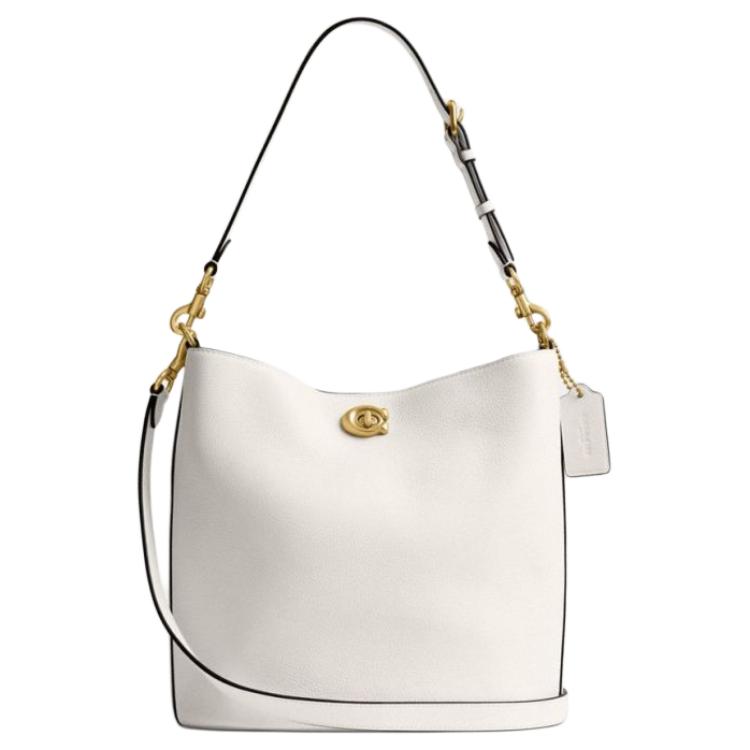 Coach Willow 28 Logo Lock Bucket Bag Women Shoulder Bag White CW624-B4HA