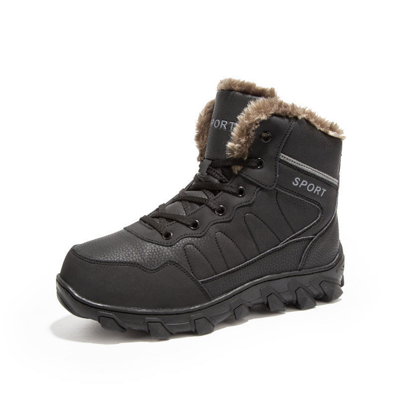 Winter Large Size 48 Fleece Thickened Snow Boots Outdoor Training Shoes Men's Shoes High Top Hiking Shoes Men's Boots
